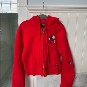 Hype & Vice University of Georgia Raglan Zip Up, Women’s size Small, EUC